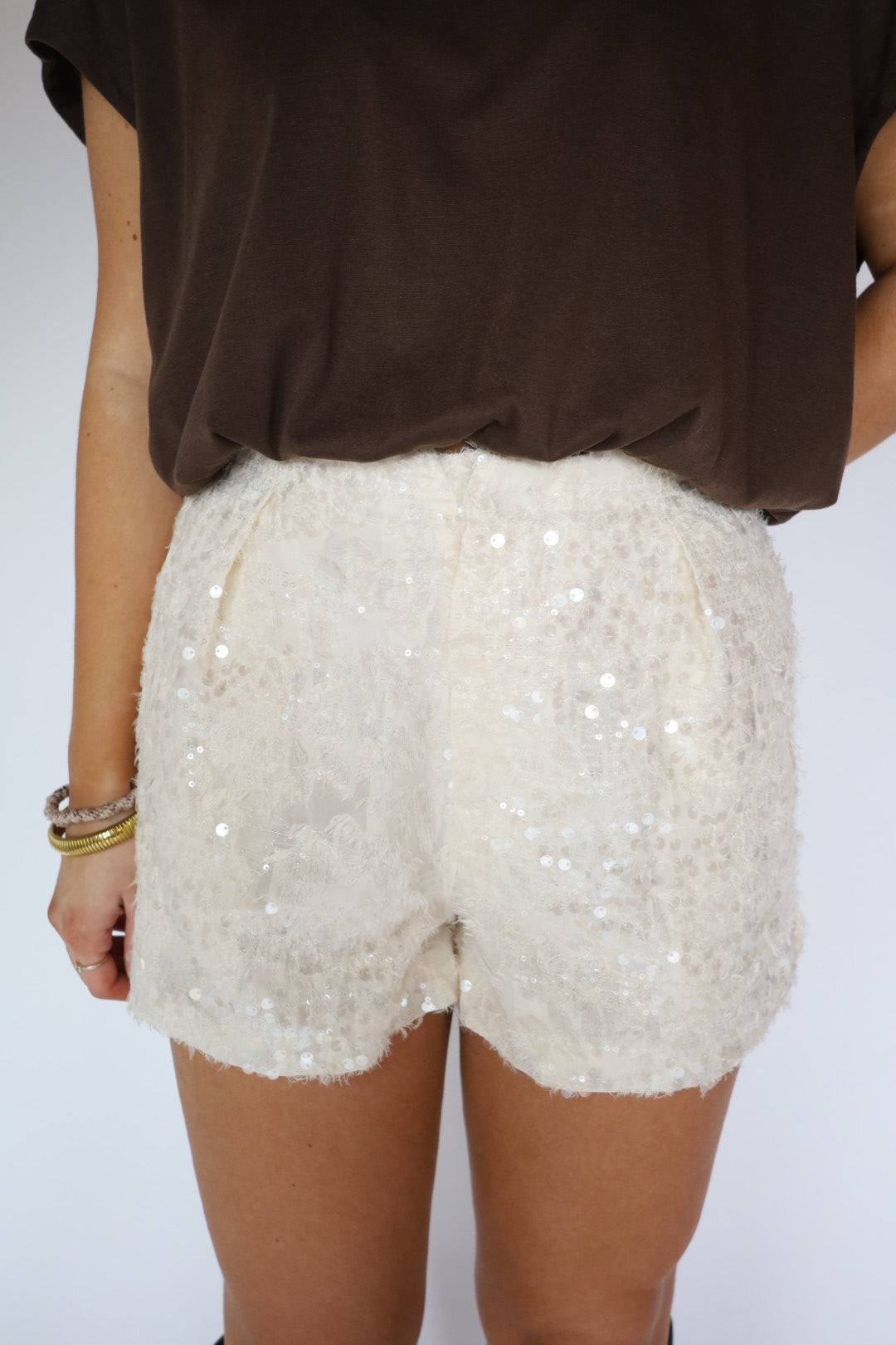 Cream glitter short