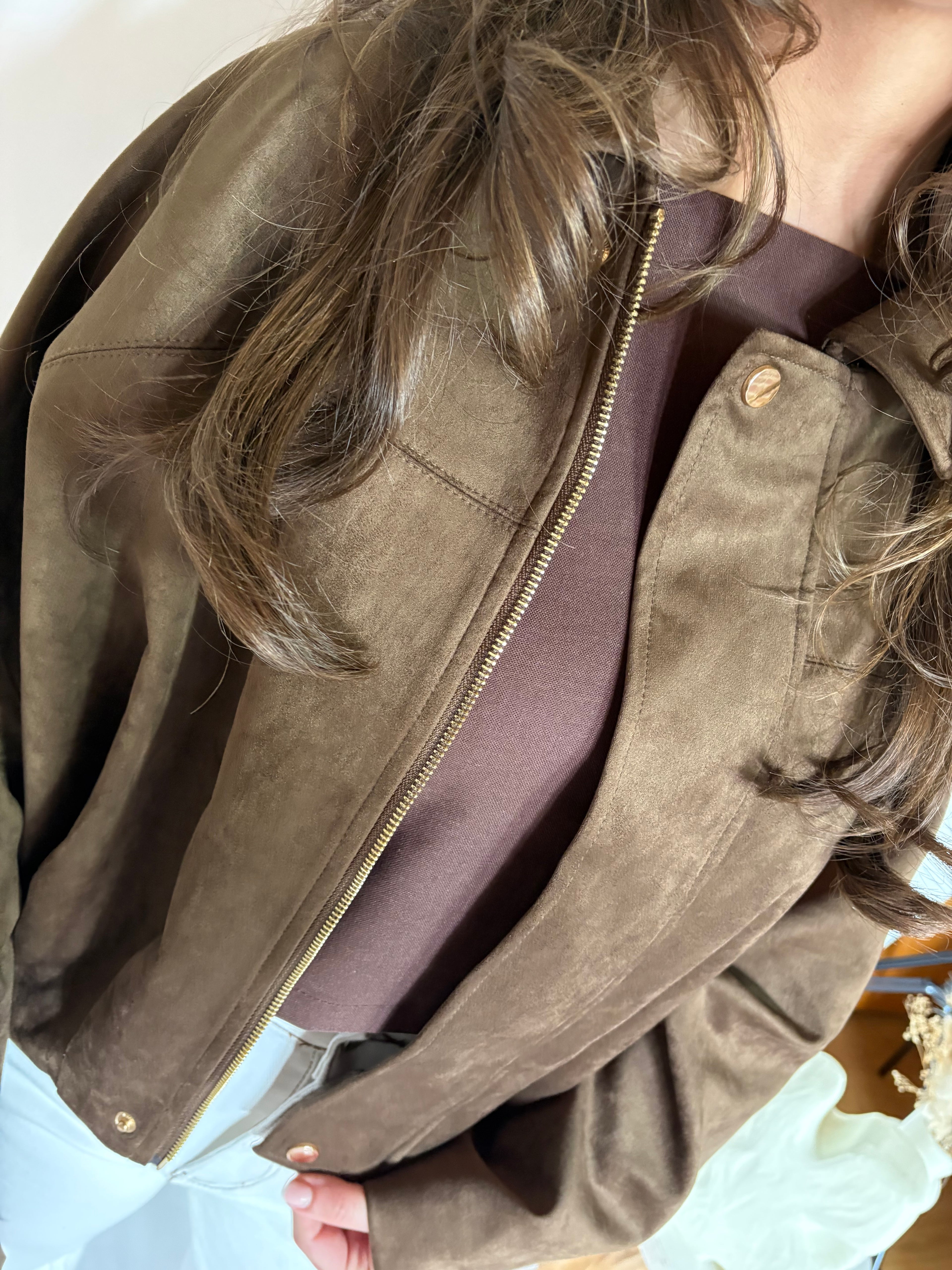 Jacket suede brown