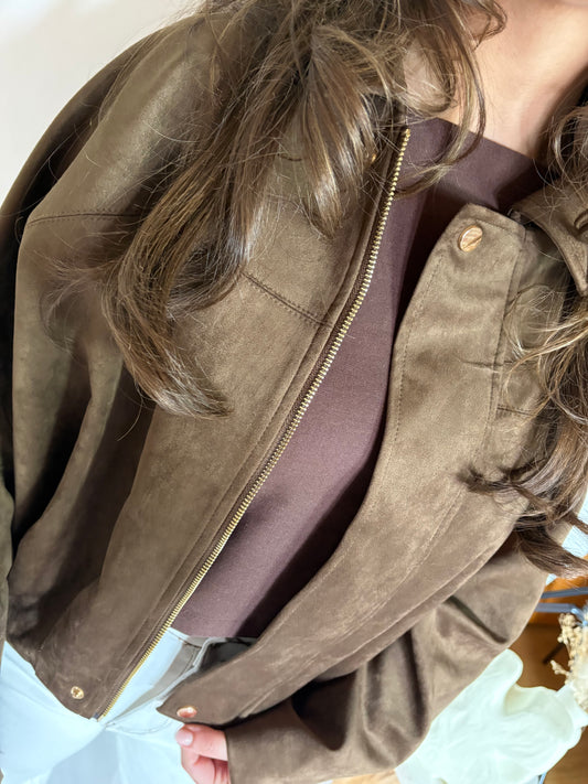 Jacket suede brown