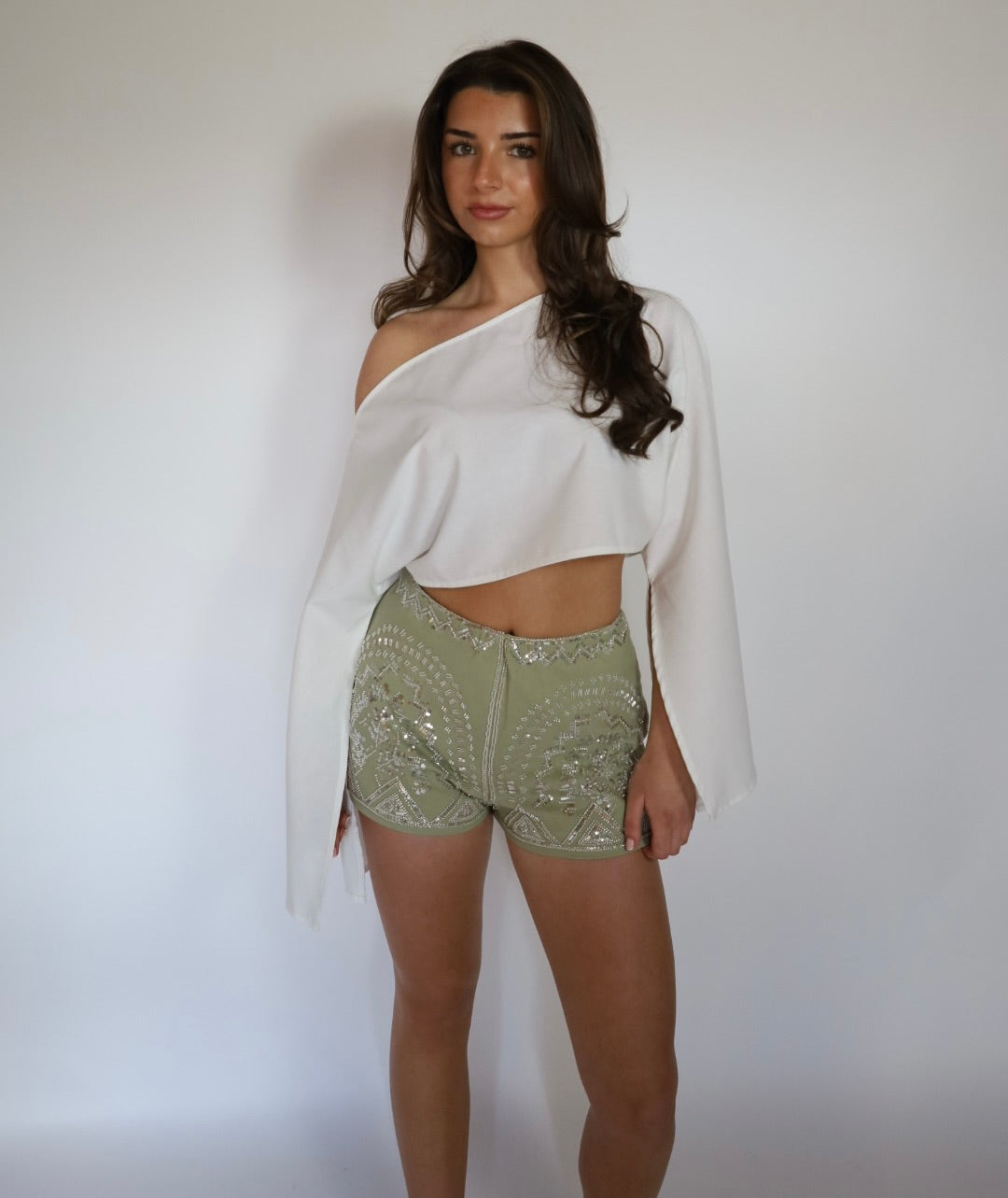 Short green glitter