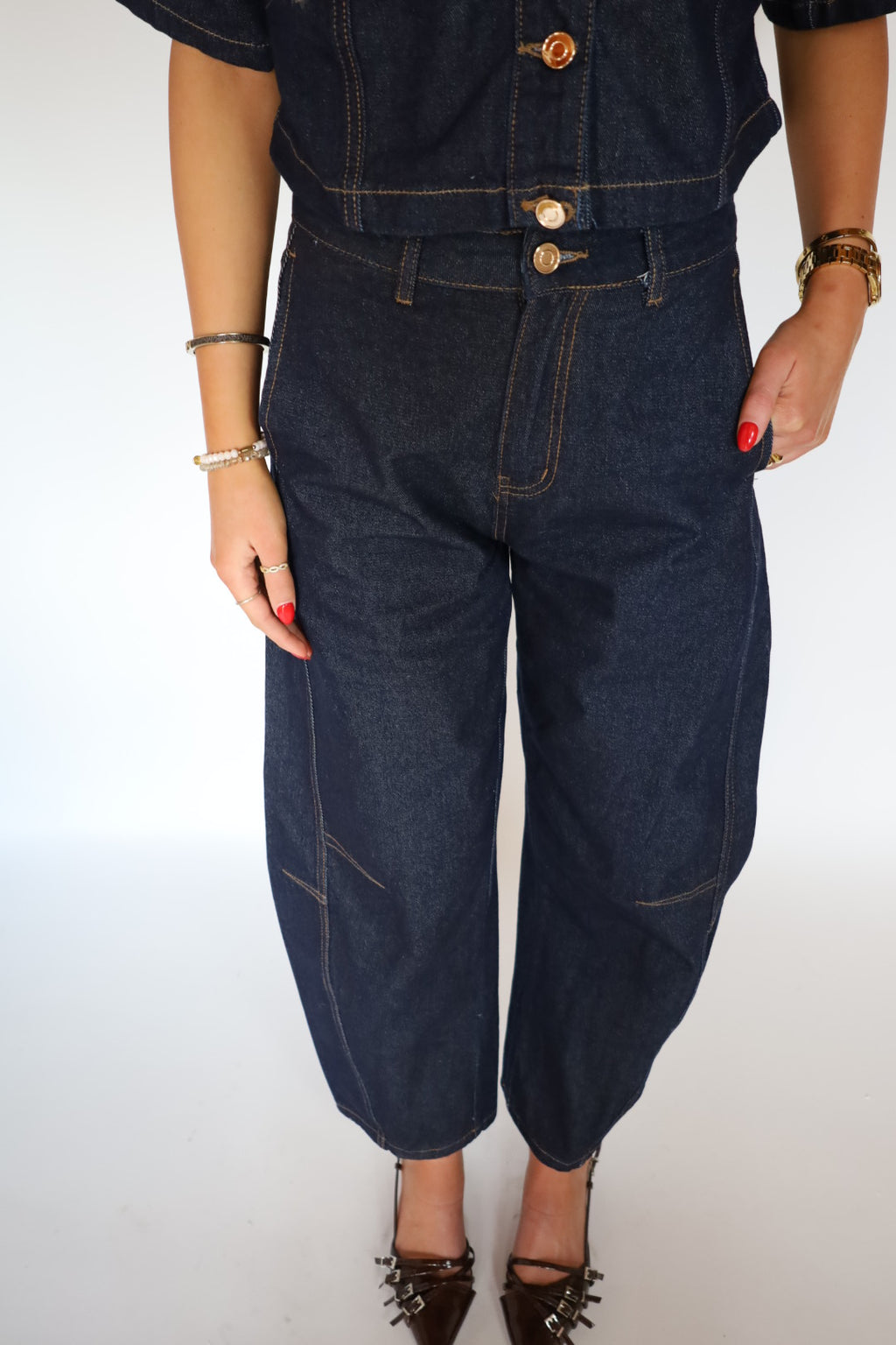 Ballon jeans denim set
