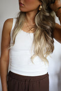 Basic tank top white kant