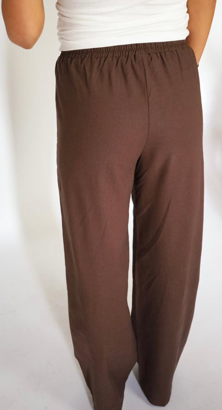 Linen pants brown