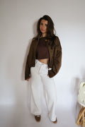 Jacket suede brown