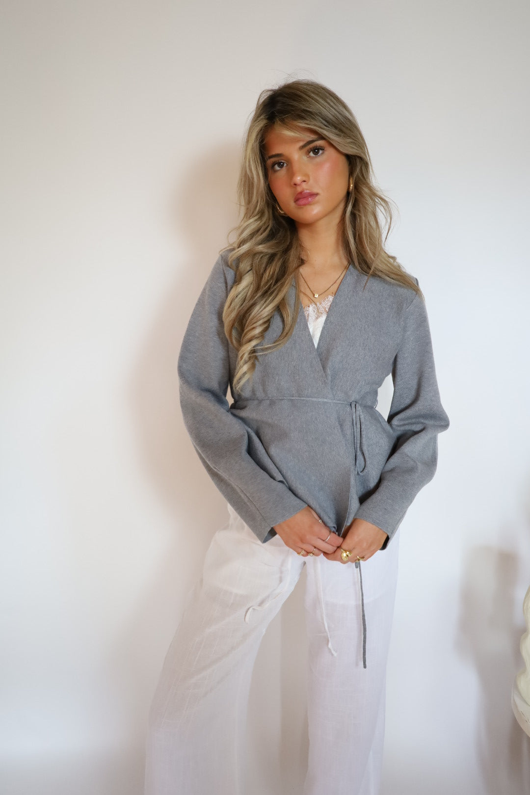 Wrap top grey