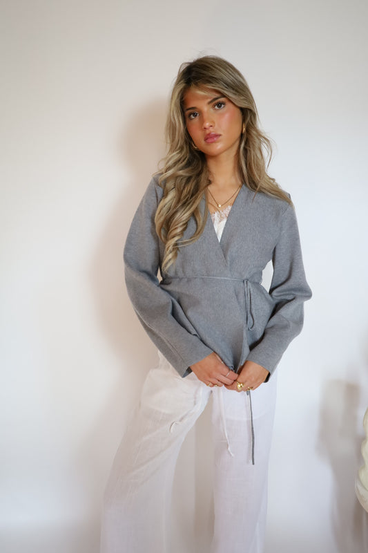 Wrap top grey
