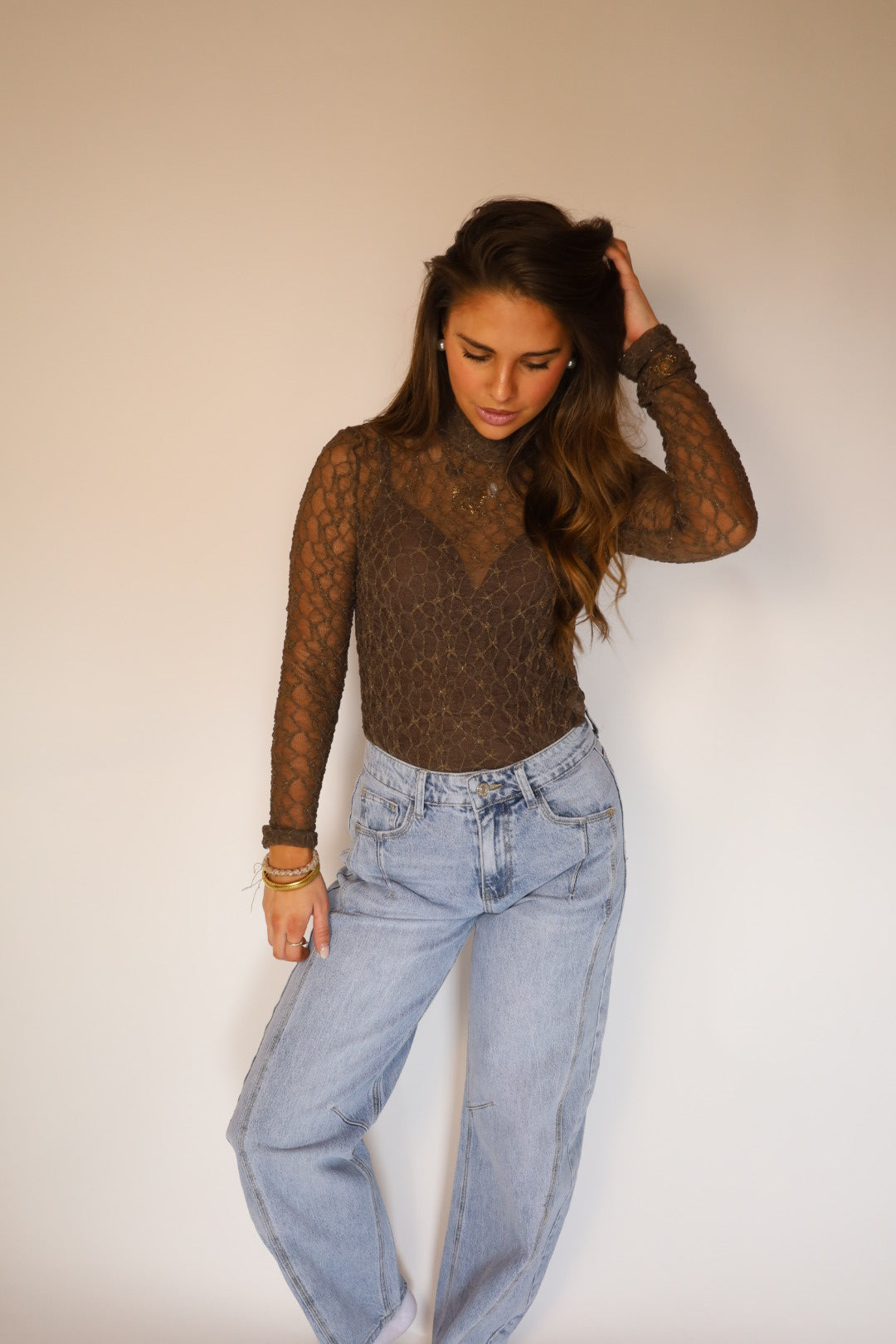 Lace Bodysuit Khaki