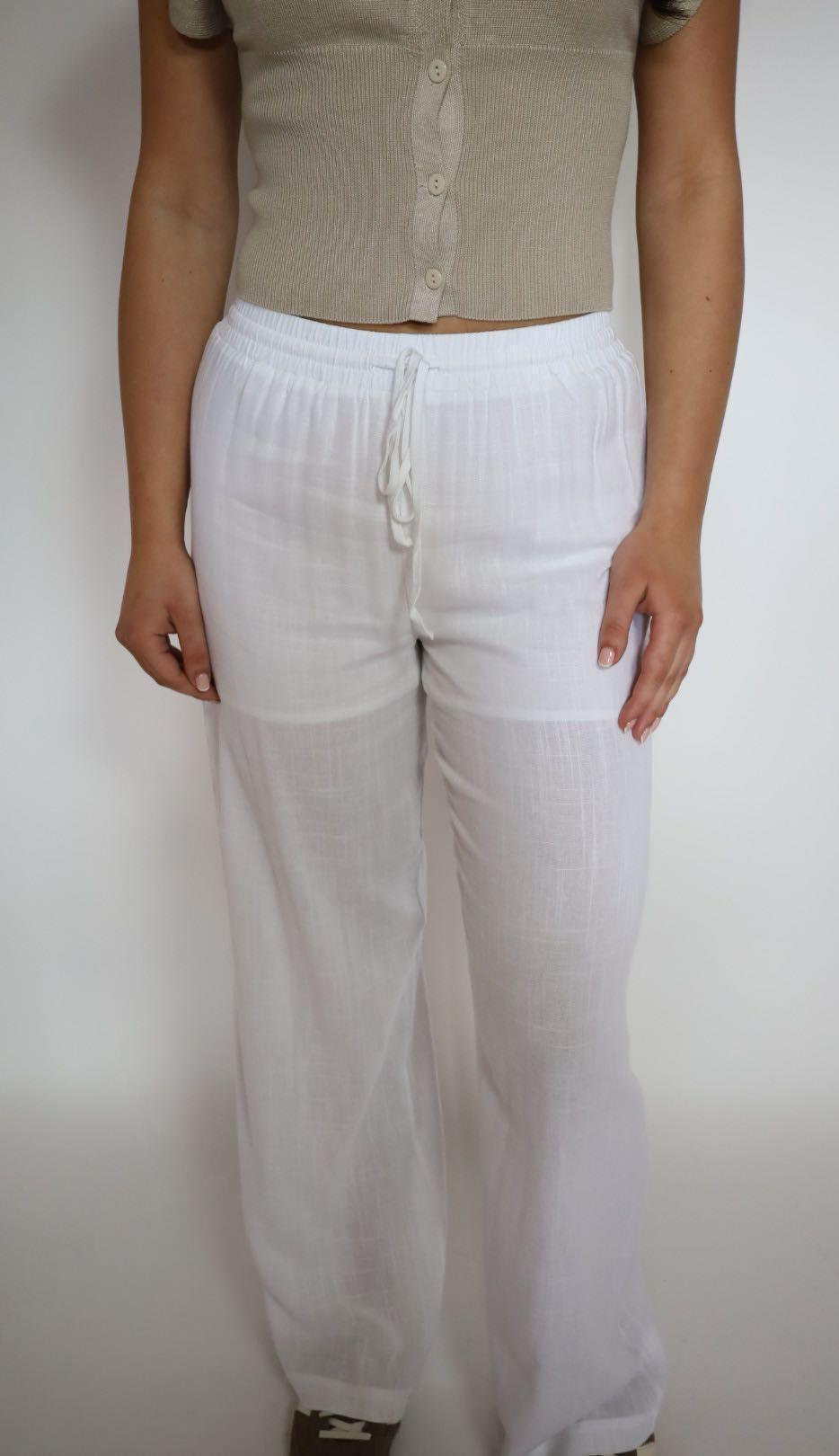 Linen pants white